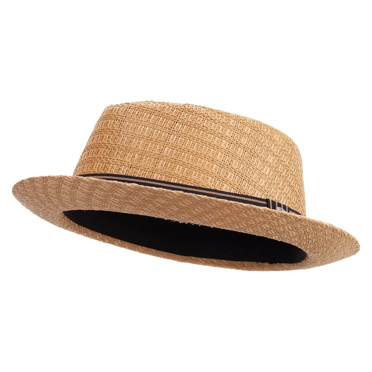 Wide Brim Paper Straw Fedora Porkpie Upbrim Hat Woven Paper Straw Wide Brim Porkpie Upbrim Fedora | Pork Pie  main image 4