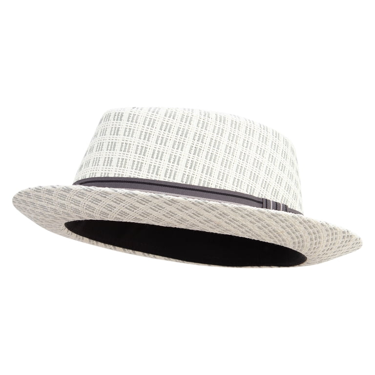 Wide Brim Paper Straw Fedora Porkpie Upbrim Hat Woven Paper Straw Wide Brim Porkpie Upbrim Fedora | Pork Pie  main image 3