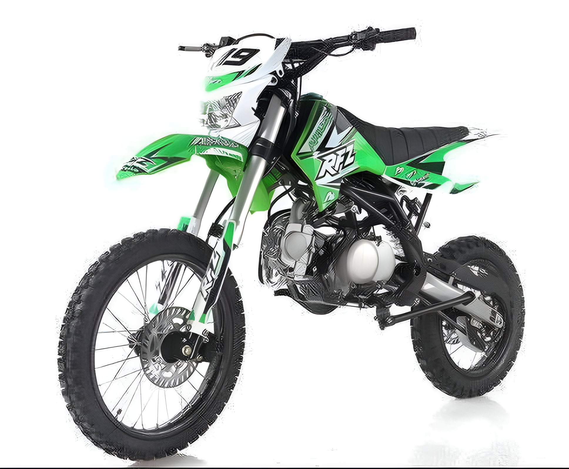 Big Size gas dirtbike pitbike youth kids APOLLO DB X19 is a 125CC DIRT BIKE MANUAL CLUTCH with HEADLIGHTS ( Color Green )