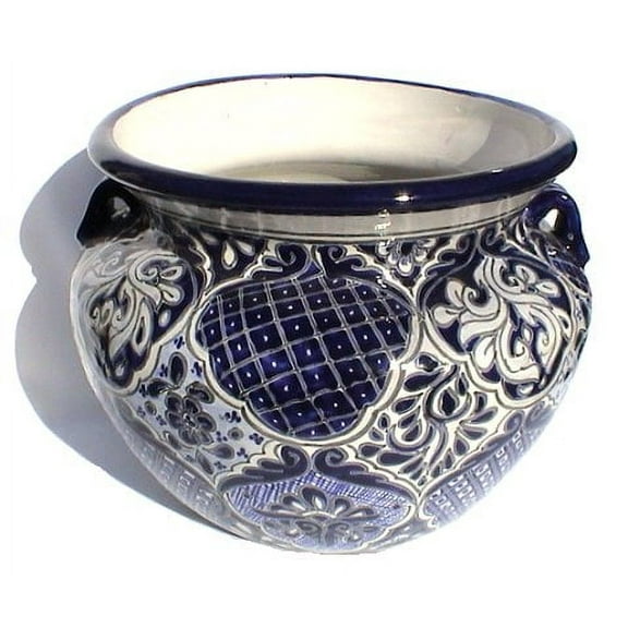 Big-Sized Zacan Mexican Colors Talavera Ceramic Garden Pot
