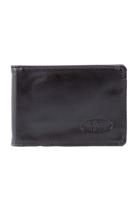 Men's Acrobat Leather Money Clip Slim Wallet, Holds Up to 20 Cards, Black Y101