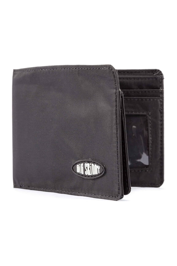 Men's L-Fold Passcase Slim Wallet, Holds Up to 30 Cards, Black Y101