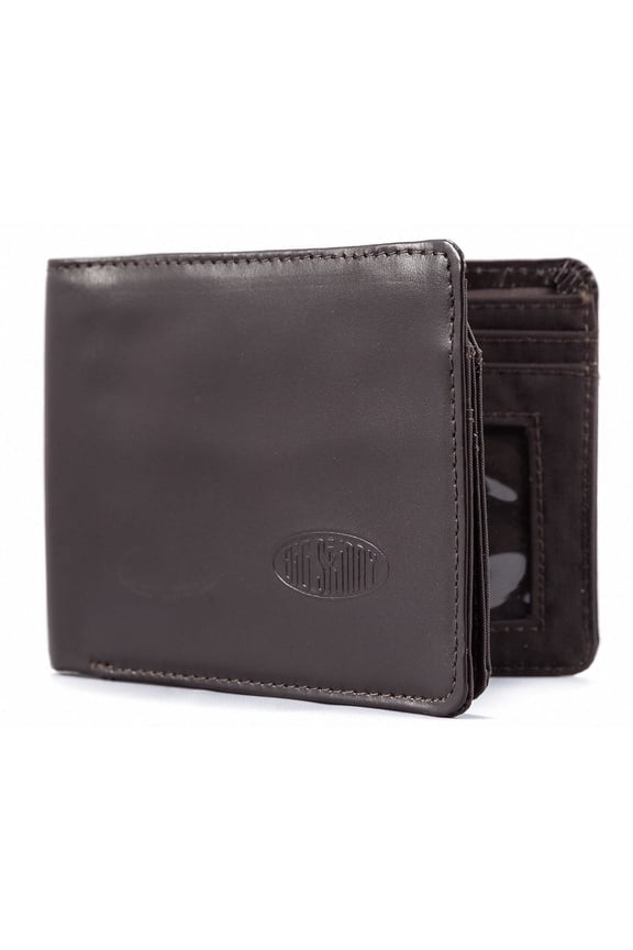 Men's Leather L-Shape Slim Wallet, Holds Up to 30 Cards, Brown