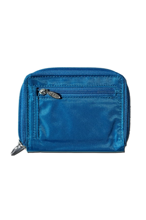 Women's Lynx Zippered Slim Wallet, Holds Up to 30 Cards, Ocean Blue Y101