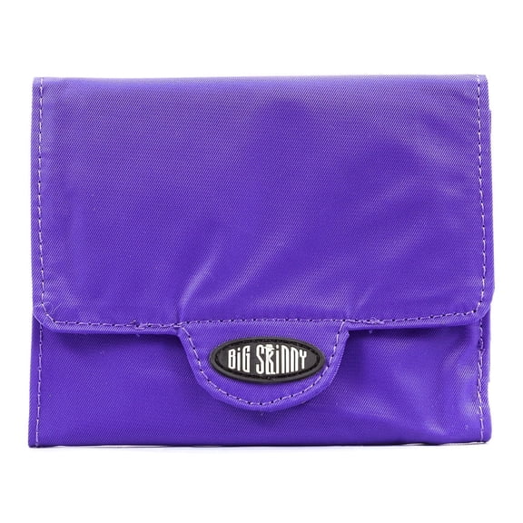 Big Skinny Women's Nylon Microfiber Trixie Trifold Women's Wallet, holds up to 30 cards (Purple)