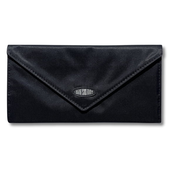 Big Skinny Women's Slimvelope Tri-Fold Checkbook Slim Wallet, Holds Up to 40 Cards, Black