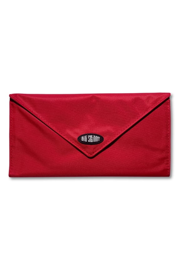 Women's Slimvelope Tri-Fold Checkbook Slim Wallet, Holds Up to 40 Cards, Lipstick Red