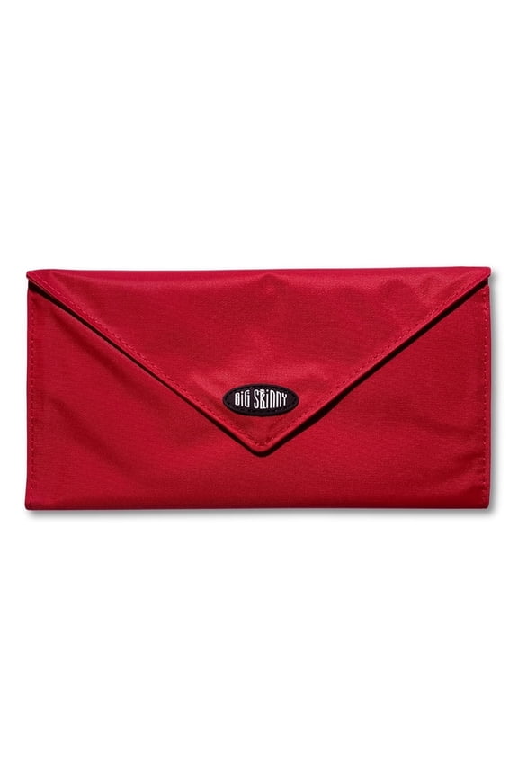 Women's Slimvelope Tri-Fold Checkbook Slim Wallet, Holds Up to 40 Cards, Lipstick Red