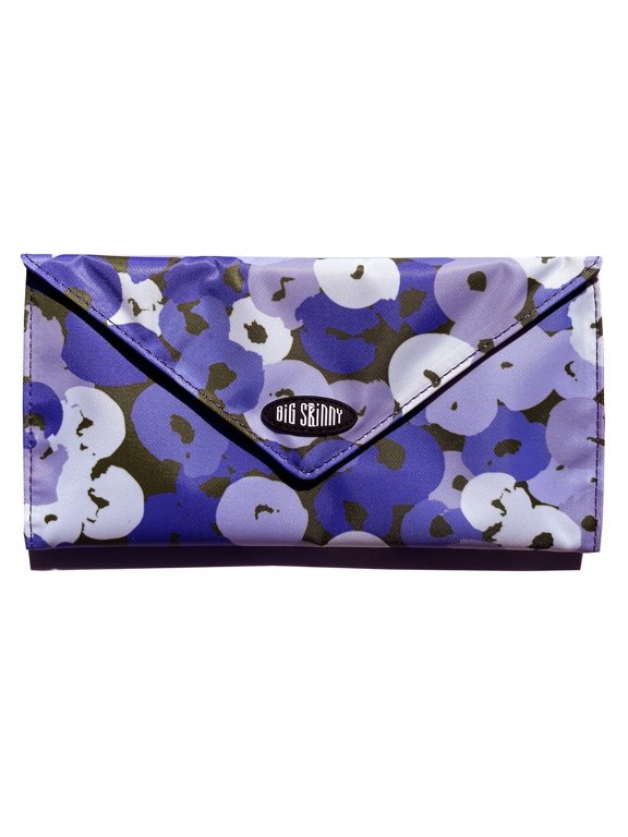 Women's Slimvelope Tri-Fold Checkbook Slim Wallet, Holds Up to 40 Cards, Purple Poppy