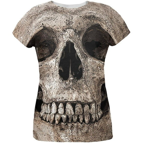 Big Skull All Over Womens T-Shirt - Medium
