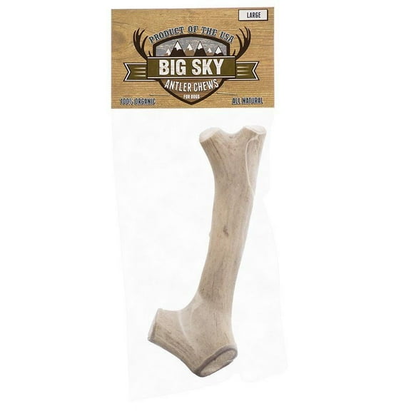 Big Sky Antler Chew for Dogs [Dog, Treats Packaged] Large - 1 Antler - Dogs Over 110 lbs - (7"-8" Chew)