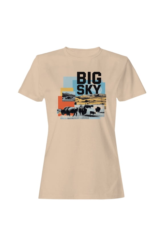 Big Sky Bison Landscape Art Women's T-shirt