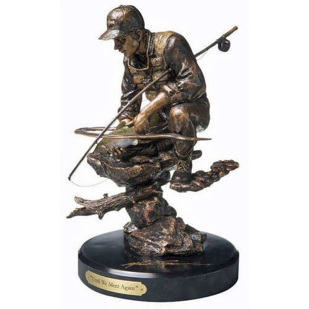 Bronze Coastal Fisherman Sculpture on Pedestal Stand