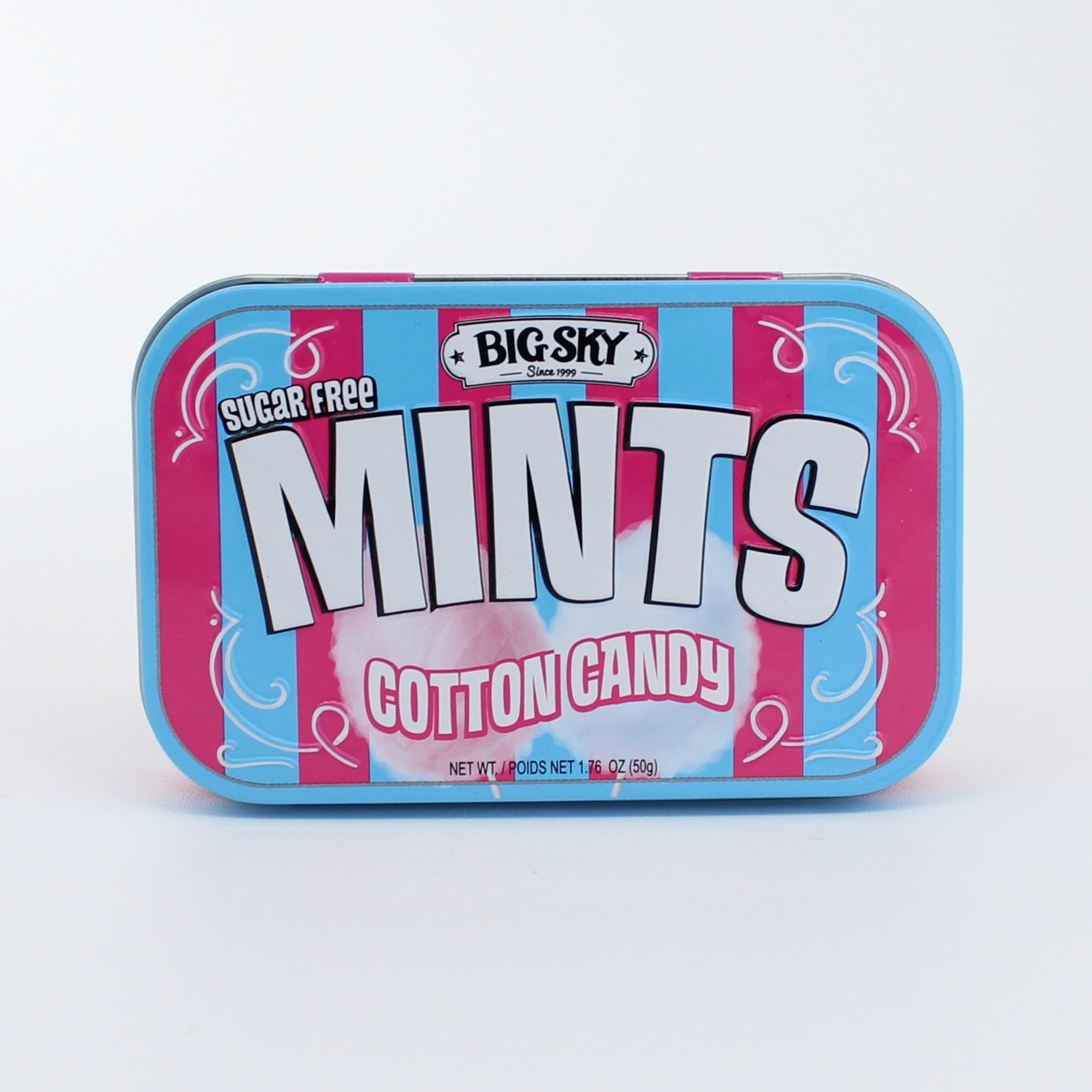 Big Sky Cotton Candy Mints Sugar Free, Vanilla Flavored, Allergens Not Contained, Contains 50 Mints, 1.76 oz.