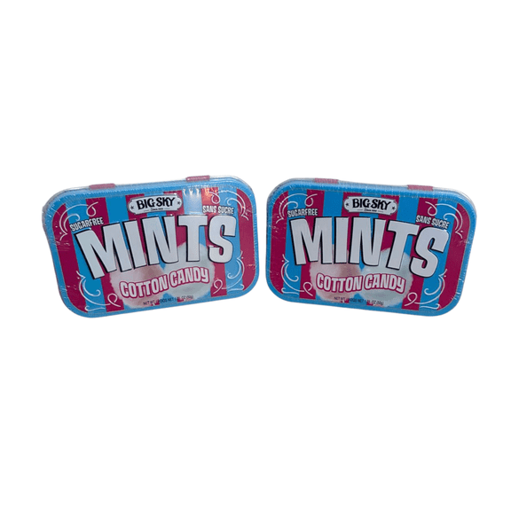 Big Sky Cotton Candy Sugar Free Mints, 2 Pack, 50 g Tins
