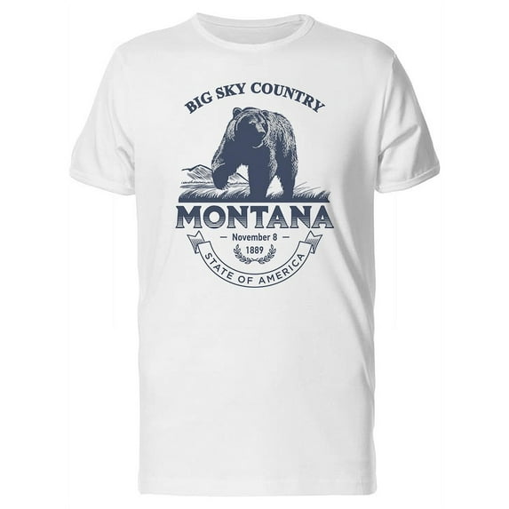 Big Sky Country Montana 1889 T-Shirt Men -Image by Shutterstock, Male 4X-Large