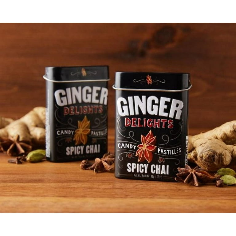 Big Sky Ginger Delights Hard Candy, Spicy Chai, 1.07 Ounce Tin