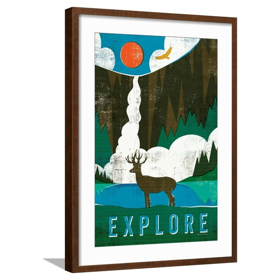 Art.com Big Sky II Art Print by Michael Mullan, Brown Frame Wall Art, 21" x 29"