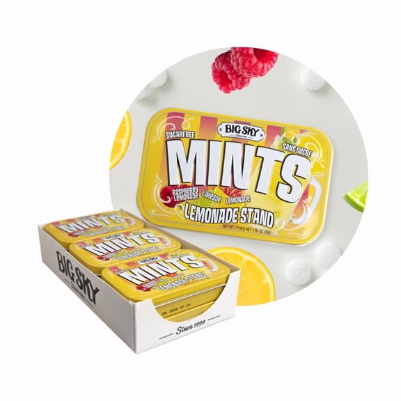 Big Sky Mints Lemonade Stand Sugar Free 50g, 6 Count