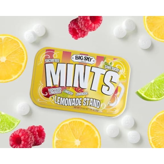 Big Sky Mints Lemonade Stand Sugarfree Kosher Certified Gluten Free 1.76 oz