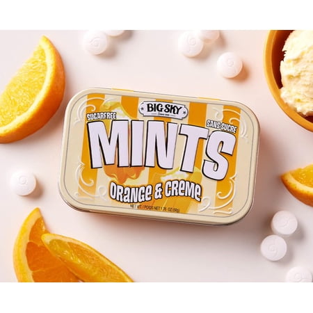 Big Sky Mints Orange & Creme Sugarfree Gluten Free Kosher Certified 1.76 oz tin