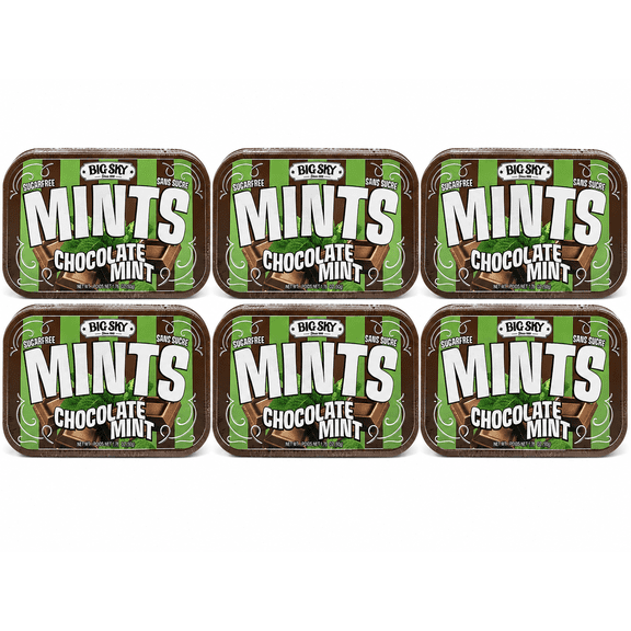 Big Sky Mints Sugar-Free Chocolate Mint, 1.76 oz, 6-Pack