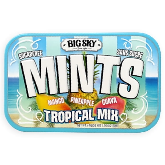 Big Sky Mints Sugarfree Tropical Mix Mango Pineapple Guava 1.76 Oz