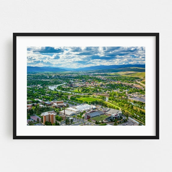 Big Sky - Missoula Montana Photography City Landscape Scenic Skyline Nature Travel Poster Architecture Black Framed Wall Art Print 8 x 10 inches