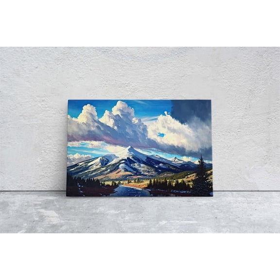 Big Sky Montana Dramatic Mountain Range Blue Sky Mountain Wall Decor Unframed Paper Print