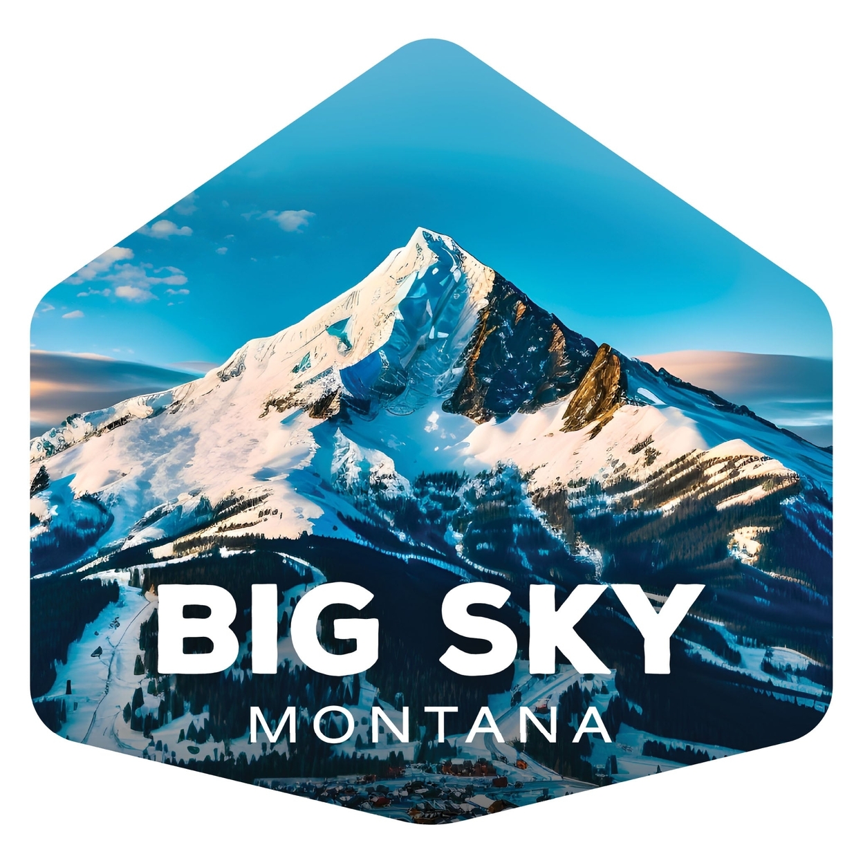 Big Sky Montana Mountain Design Souvenir