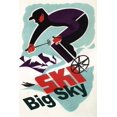 thumbnail image 1 of Big Sky, Montana, Retro Skier (36x54 Giclee Gallery Art Print, Vivid Textured Wall Decor), 1 of 3