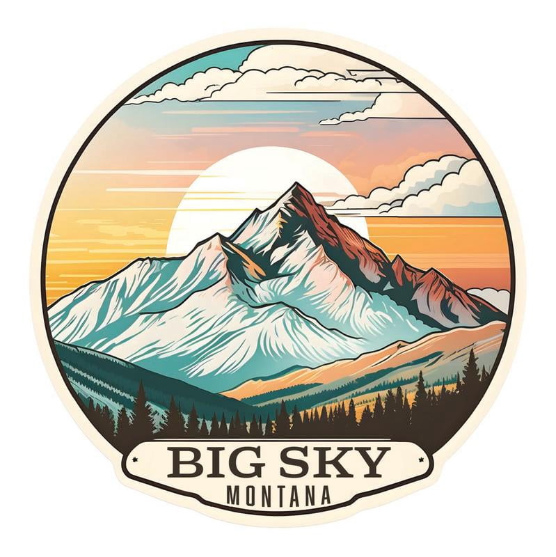 Big Sky Montana Souvenir Decorative Vinyl Decal Sticker (6-Inch ...
