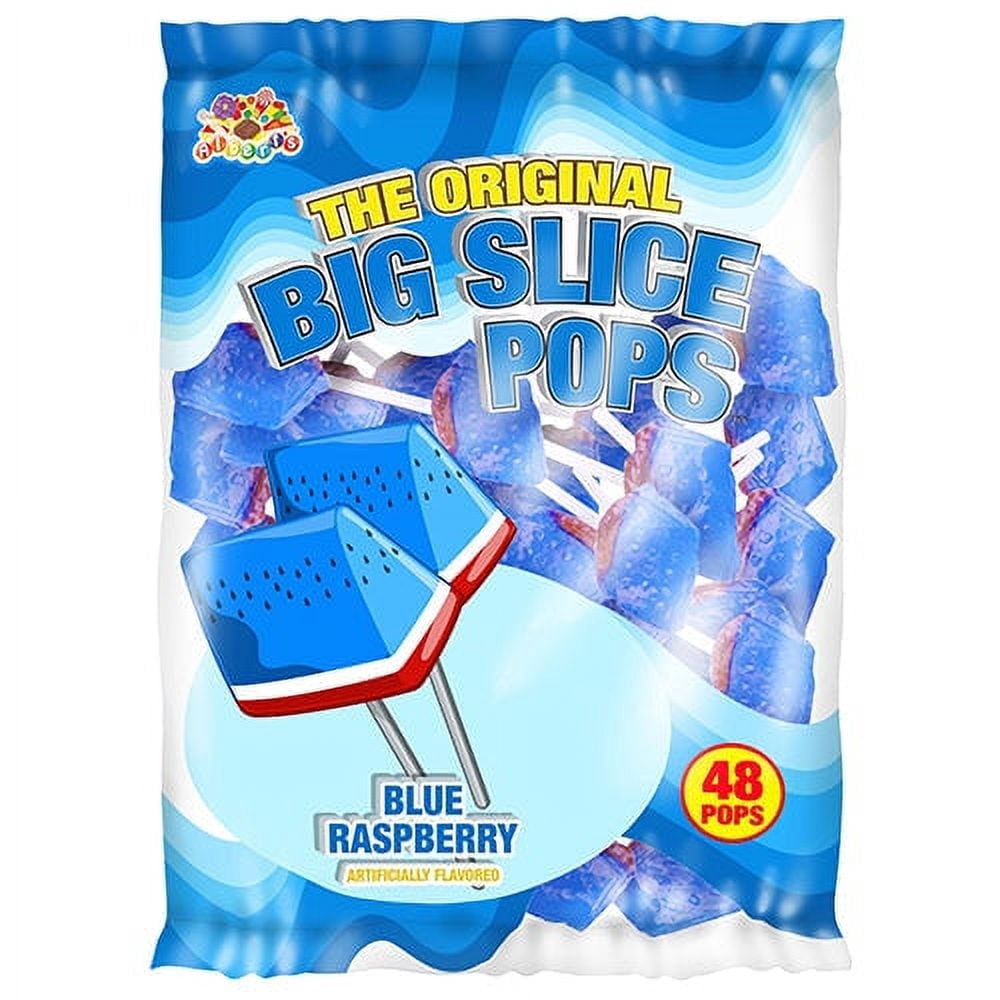 Albert's Big Slice Pops, Blue Raspberry Flavor, 48 Count Bag