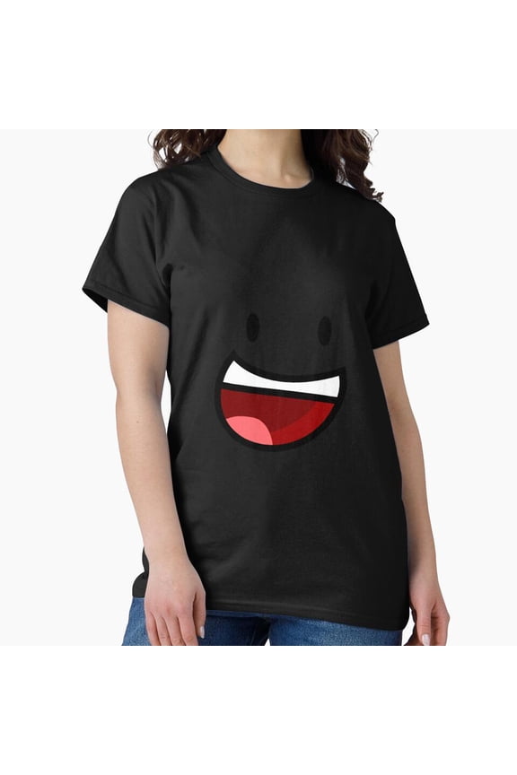 Big Smiley Face Minimal Happy Icon Cartoon Style Unisex T-Shirt, up to size 5XL