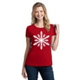 thumbnail image 1 of Big Snowflake Funny Christmas Women's T-shirt, L, Red, 1 of 2