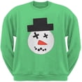 thumbnail image 1 of Big Snowman Face Applique Green Adult Crew Neck Sweatshirt, 1 of 1