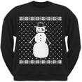 thumbnail image 1 of Big Snowman Ugly Christmas Sweater Black Crew Neck Sweatshirt - Small, 1 of 1