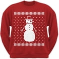 thumbnail image 1 of Big Snowman Ugly Christmas Sweater Red Crew Neck Sweatshirt - Medium, 1 of 1