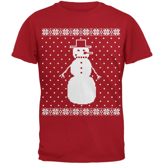 Big Snowman Ugly Sweater Red Youth T-Shirt