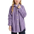 thumbnail image 1 of Big Soft Jacket Girls Cozy Winter Outerwear With Pockets Warm Hooded Coat Kids, 1 of 4