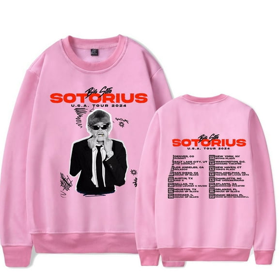 Big Soto Sotorius U.S.A Tour 2024 Crewneck Sweatshirt New Unisex Fashion Long Sleeve