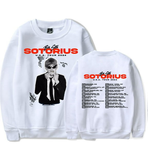 Big Soto Sotorius U.S.A Tour 2024 Crewneck Sweatshirt New Unisex Fashion Long Sleeve