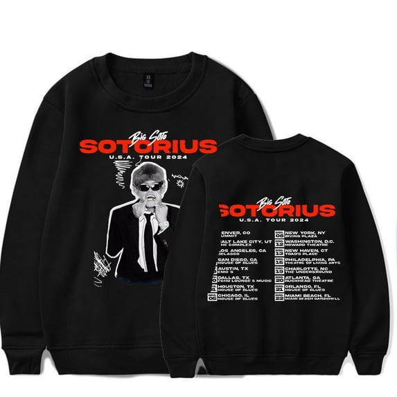 Big Soto Sotorius U.S.A Tour 2024 Crewneck Sweatshirt New Unisex Fashion Long Sleeve