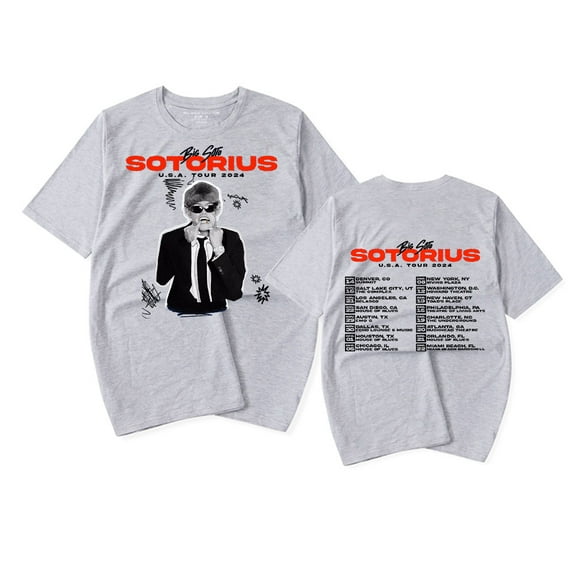 Big Soto Sotorius U.S.A Tour 2024 T-shirt Women Men Casual Fashion Album Short Sleeve Tee