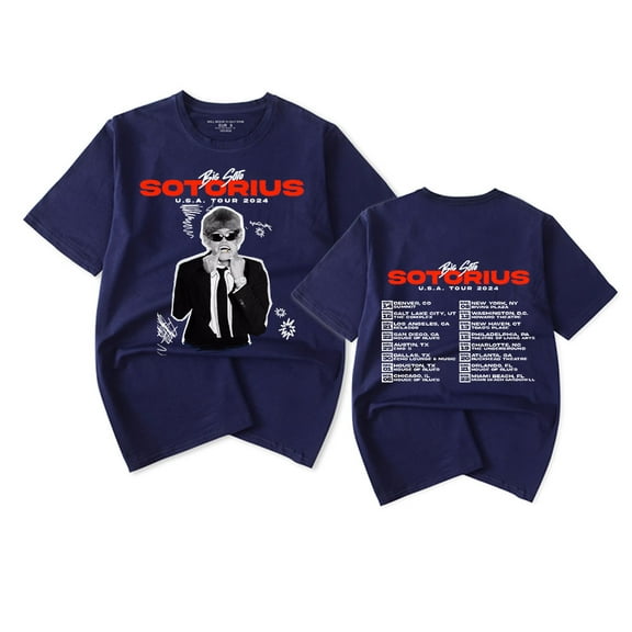 Big Soto Sotorius U.S.A Tour 2024 T-shirt Women Men Casual Fashion Album Short Sleeve Tee