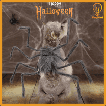 Big Spider Pet Costume for Dogs Cats Funny Halloween Outfit Cosplay YingMart Dog Clothes (Gray, S)