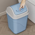 thumbnail image 1 of Big Square Trash Can With Lid Office Bathroom Waste Bin Plastic Garbage Bin Odor Control Small Space Desk Side Bin, 1 of 6