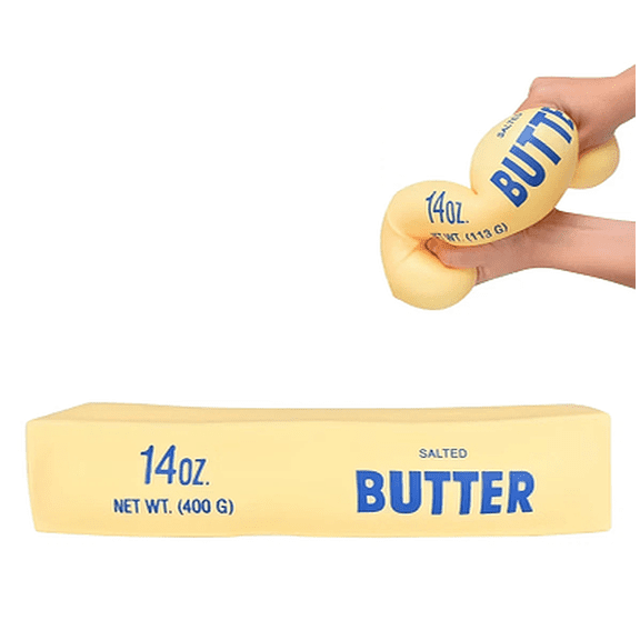Big Squeezy Butter Toy - Jumbo Squishy Stick of Butter - Extra Large Stress Relief Fidget for Adults & Teens - Realistic Soft Butter Desk Decor 2026