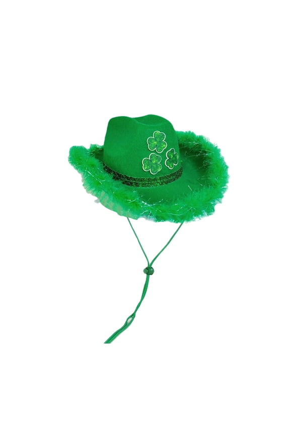 Big St Patrick's Day Hat Gold Buckle Hat Green Top Hat St. Patrick's Day Hats for Adults Four-Leaf Top Hat Celebration Props