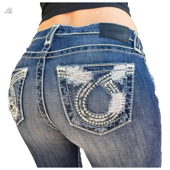 Big Star Vintage Jeans Low Rise Nina Embroidered Straight Leg Stretch Jean 25 26
